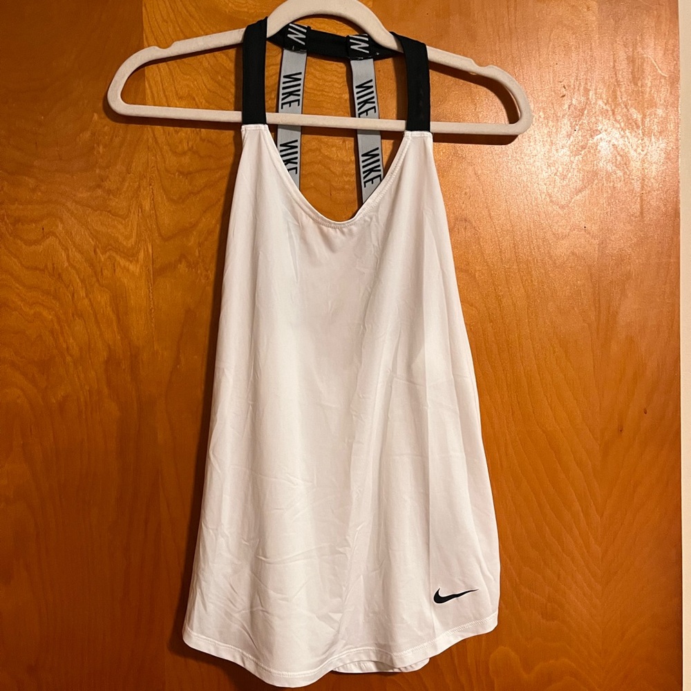 Nike Women's Dri-Fit White and Black Tank Top
